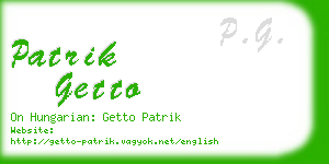 patrik getto business card